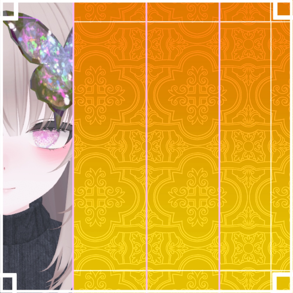 神聖な瞳テクスチャミルティナちゃん、ラシューシャちゃん、凪ちゃん、マリシアちゃん(瞳孔OFF)用16枚 イナバちゃん用18枚