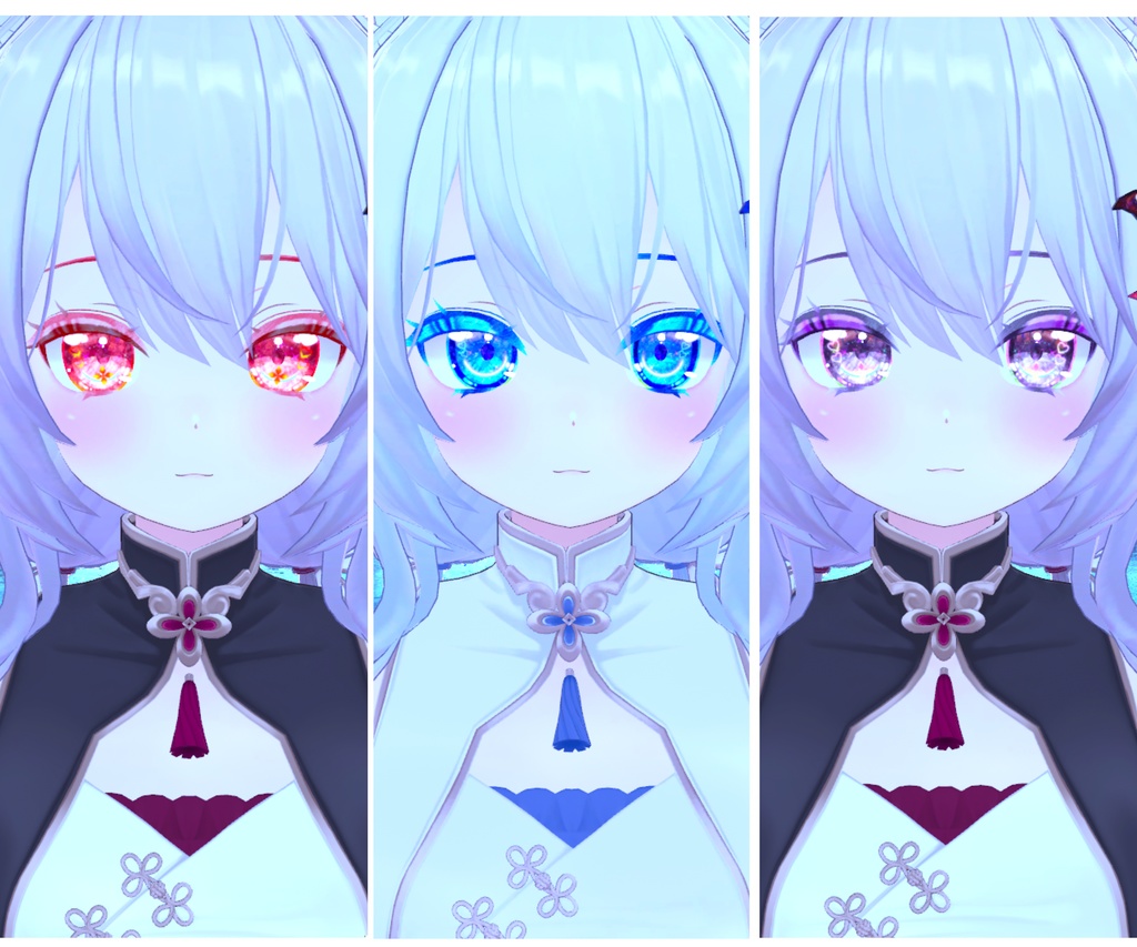 神聖な瞳テクスチャ(eye texture) 16枚 めいゆんちゃん、フィオナちゃん、薄荷ちゃん、森羅ちゃん、New ネコメイドちゃん、萌ちゃん、Bowちゃん用