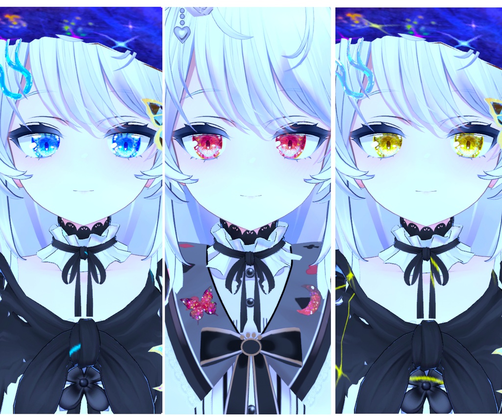 神聖な瞳テクスチャ(eye texture) 16枚 めいゆんちゃん、フィオナちゃん、薄荷ちゃん、森羅ちゃん、New ネコメイドちゃん、萌ちゃん、Bowちゃん用