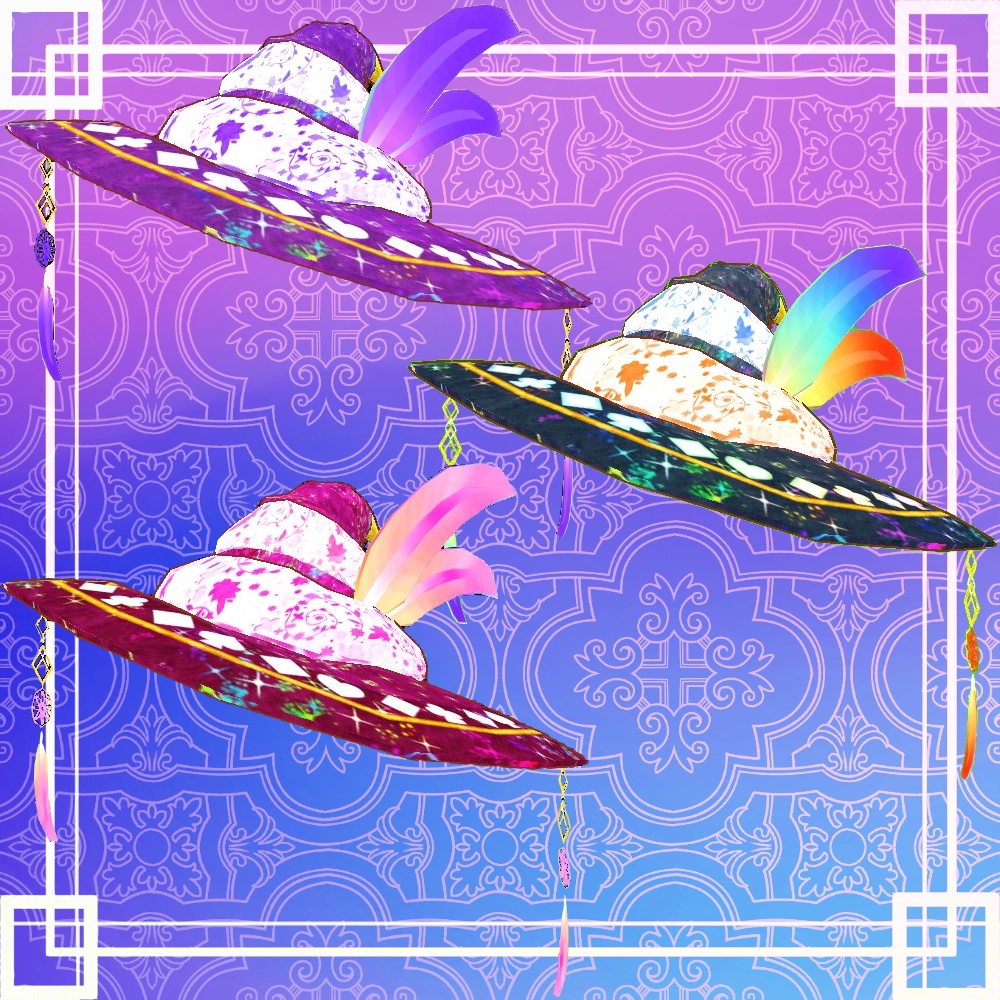 VRC想定 おしゃれな帽子&ハロウィン魔女帽子ver1.2(Happy Halloween!!)