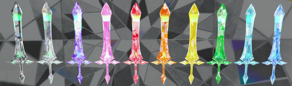 VRC想定 テクスチャ13枚 宝石の剣