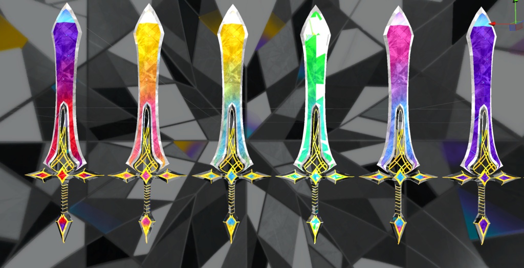 VRC想定 テクスチャ13枚 宝石の剣