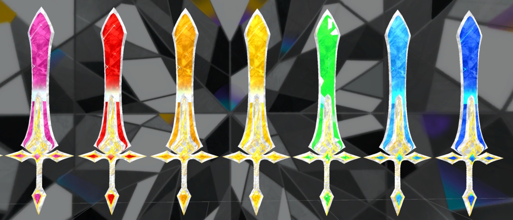 VRC想定 テクスチャ13枚 宝石の剣