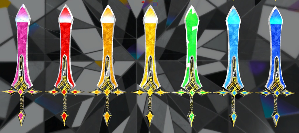 VRC想定 テクスチャ13枚 宝石の剣