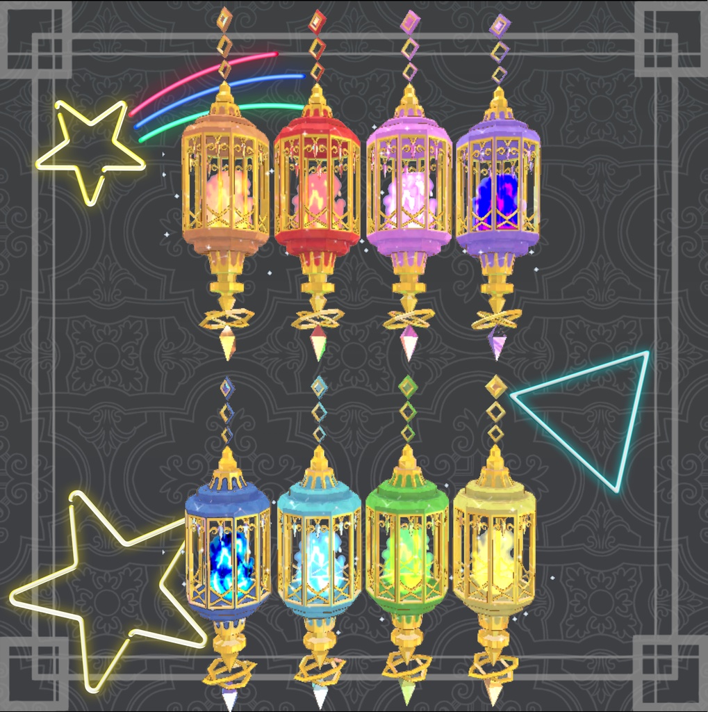 VRC想定 炎のイヤリング(灯籠)ver1.0 4月1日まで300円→200円セール中