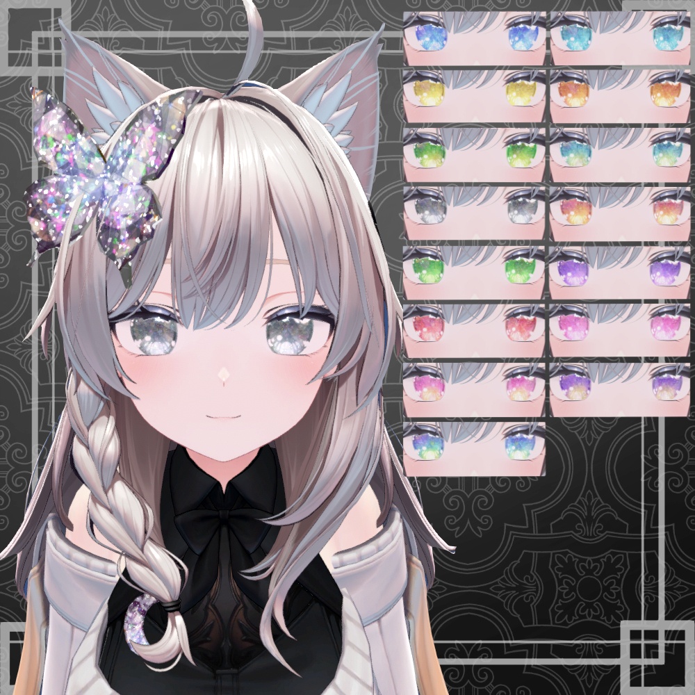 一週間無料 6/22まで 神聖な瞳ver2.0マテリアル eyetexture 15枚 9アバター対応 #white72