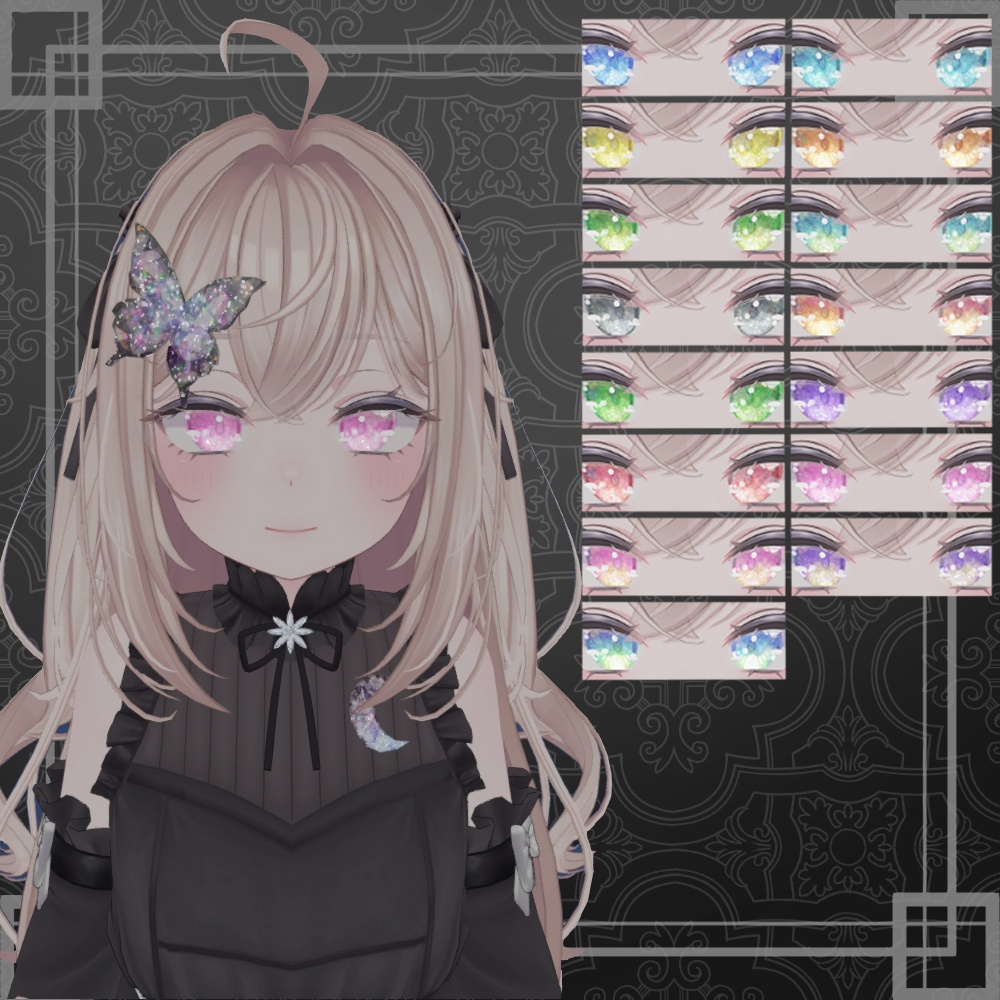 一週間無料 6/22まで 神聖な瞳ver2.0マテリアル eyetexture 15枚 9アバター対応 #white72