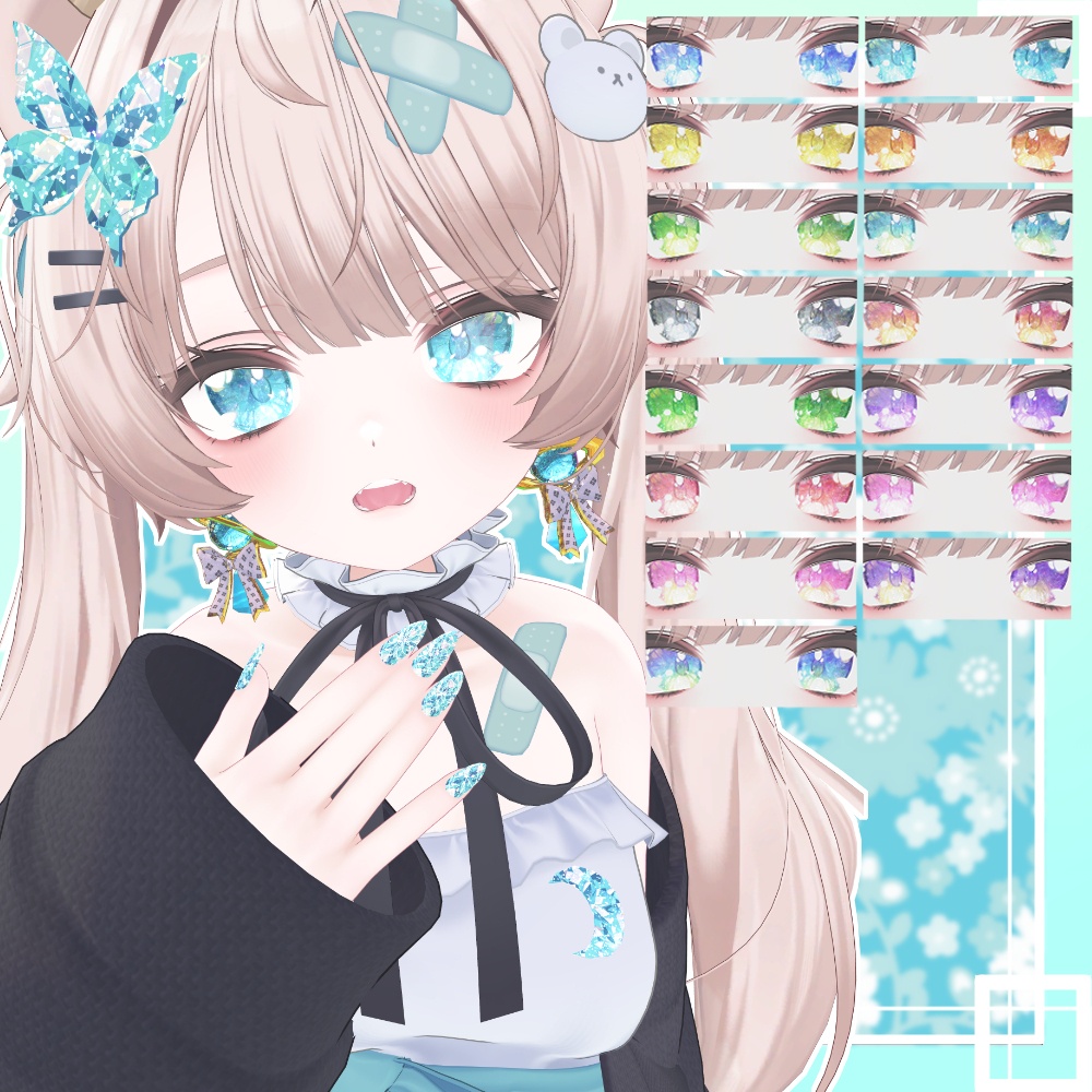 一週間無料 6/22まで 神聖な瞳ver2.0マテリアル eyetexture 15枚 13アバター対応 #white72