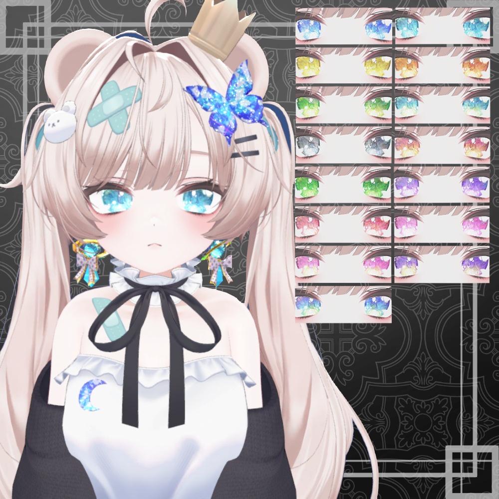 一週間無料 6/22まで 神聖な瞳ver2.0マテリアル eyetexture 15枚 9アバター対応 #white72