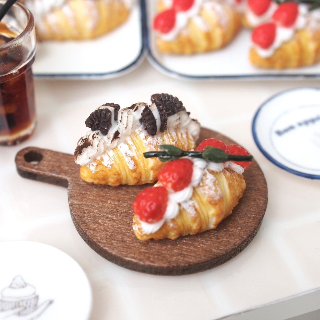 2種のクロワッサンセット【ミニチュア】【1/6ドールサイズ】