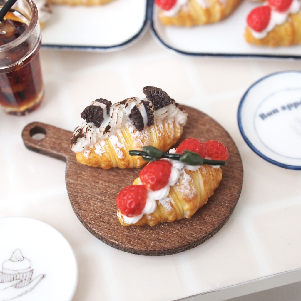 2種のクロワッサンセット【ミニチュア】【1/6ドールサイズ】