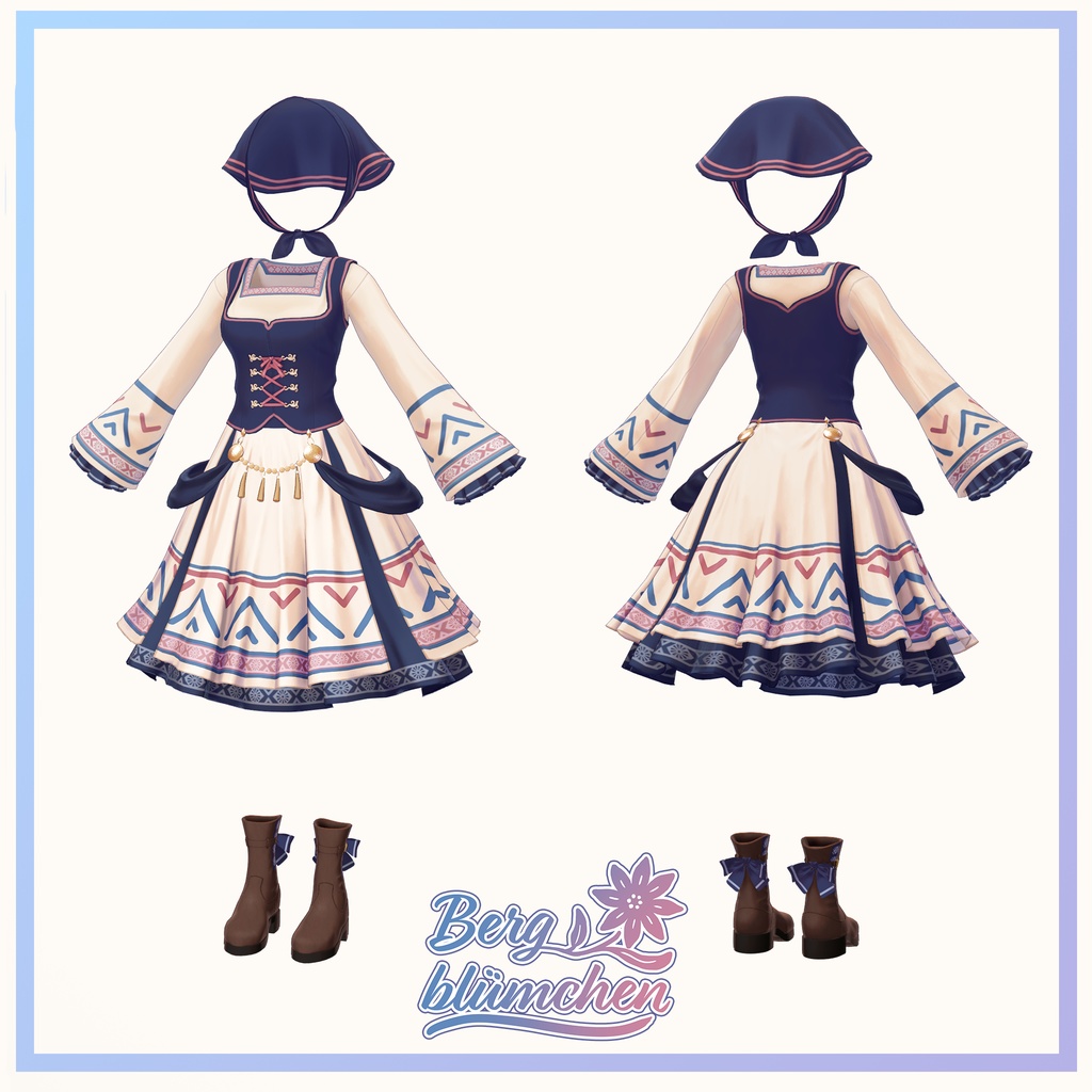 VRChat向け衣装 Bergblümchen【9アバター対応】