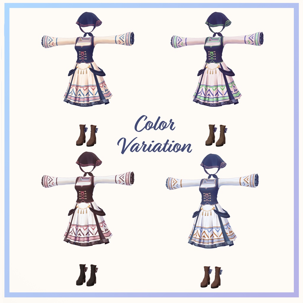 VRChat向け衣装 Bergblümchen【9アバター対応】