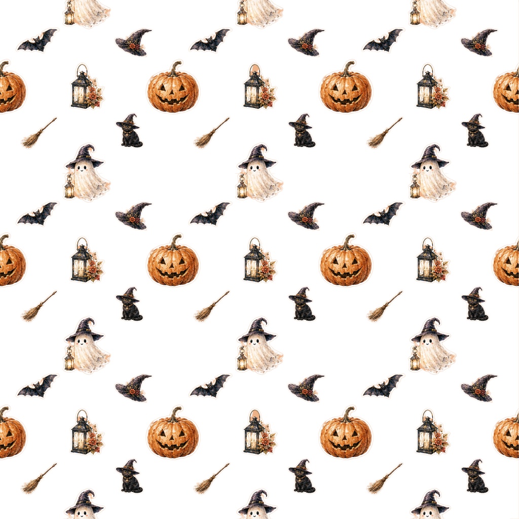 秋＆ハロウィン シームレスパターン