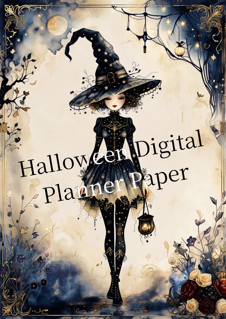 Halloween Digital Planner Paper – 12 Pages