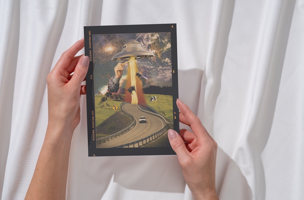 UFOの遭遇/デジタルコラージュ作品