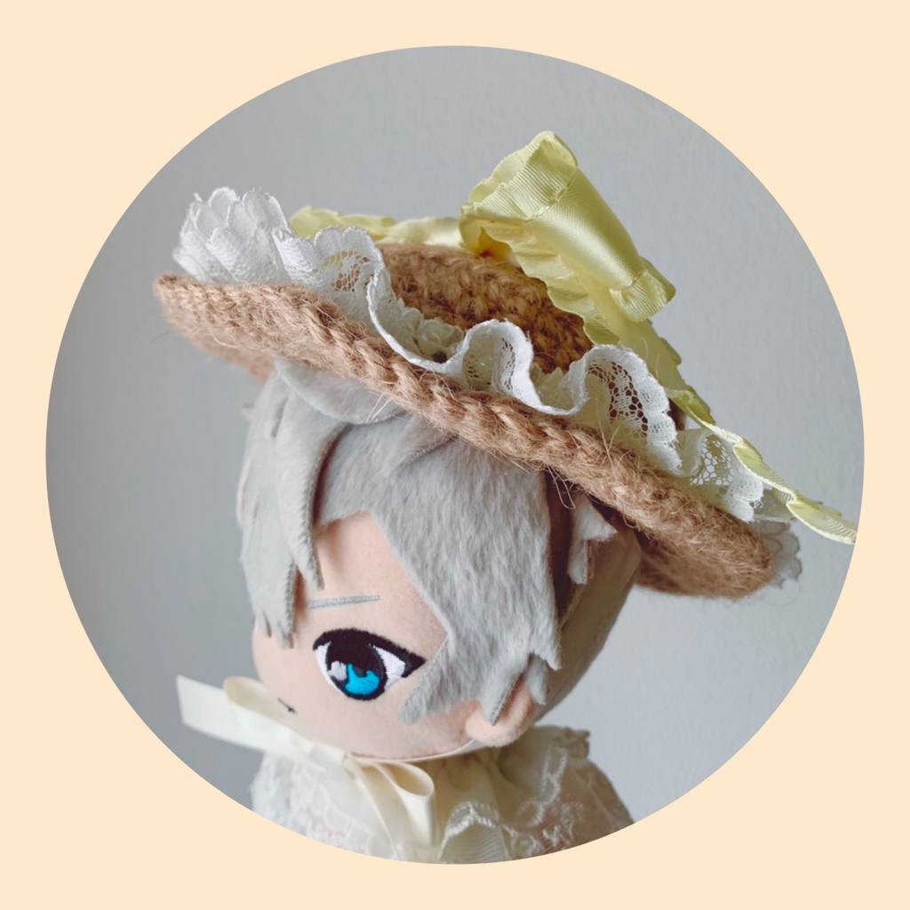 カンカン帽子・イエローXブラウン (カラー変更可能)