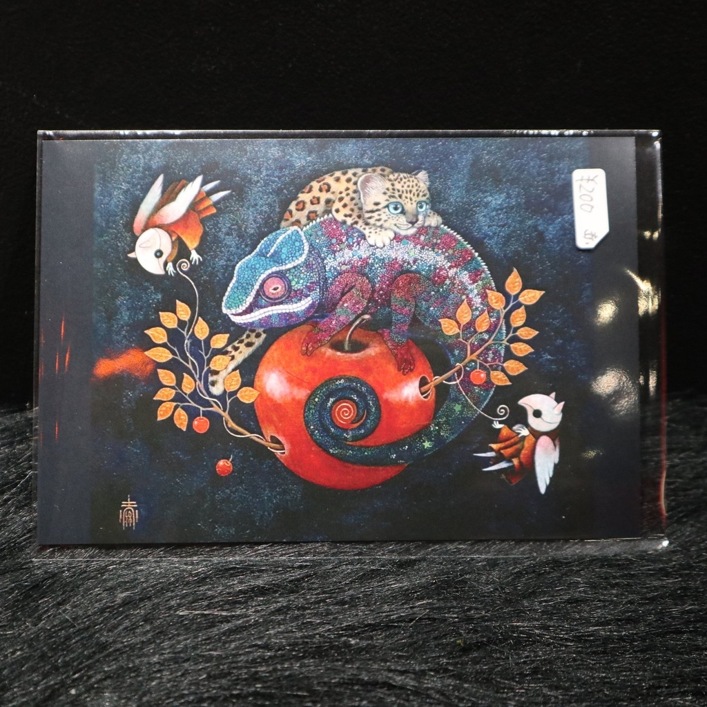 パンサーカメレオンポストカード / 赤綿