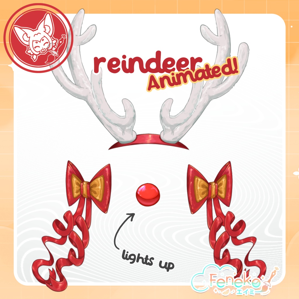 【 Live2D Vtuber Assets 】🎄🦌 Reindeer Christmas Pack 🦌🎄 vtuber向け Vtuber vtsアイテム