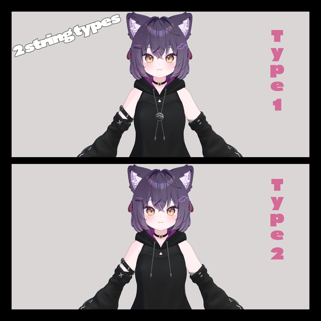 【7アバター対応】- CROSS - CAT HOODIE