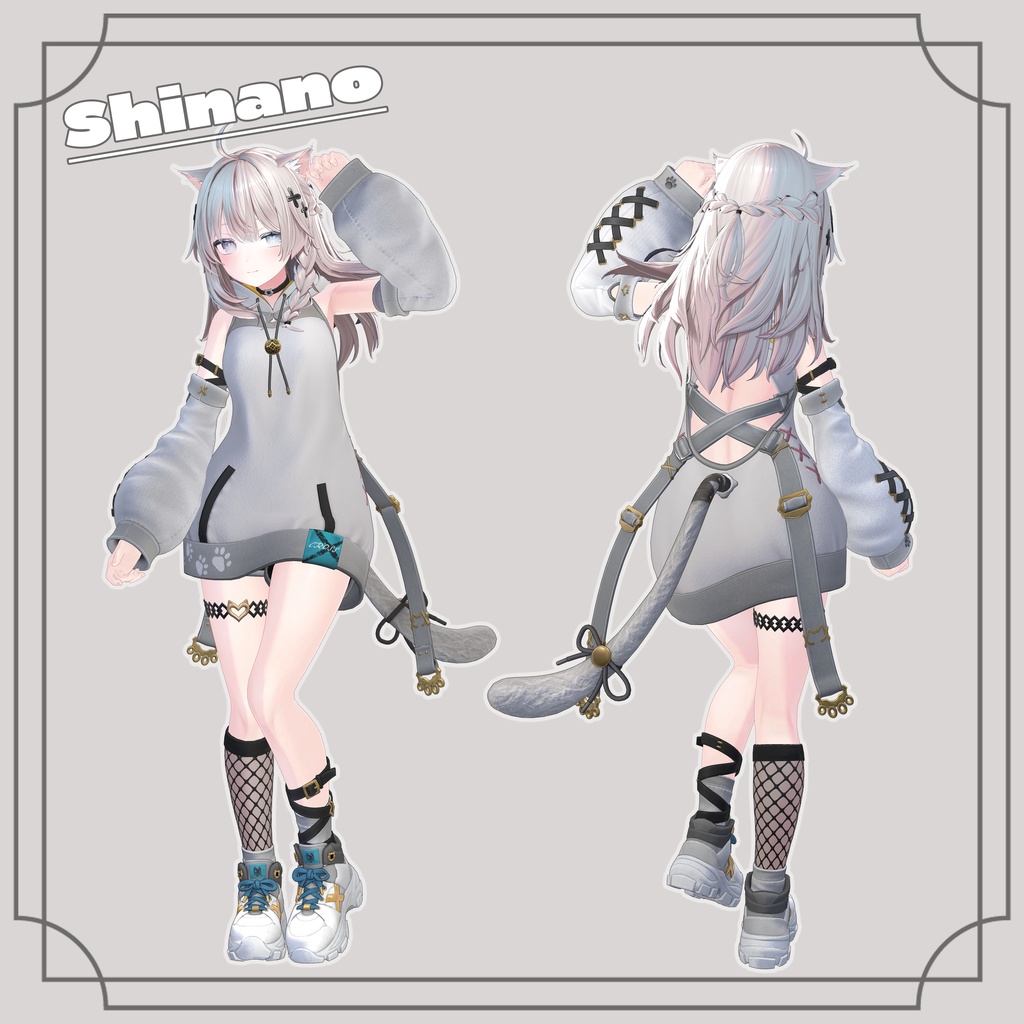 【7アバター対応】- CROSS - CAT HOODIE