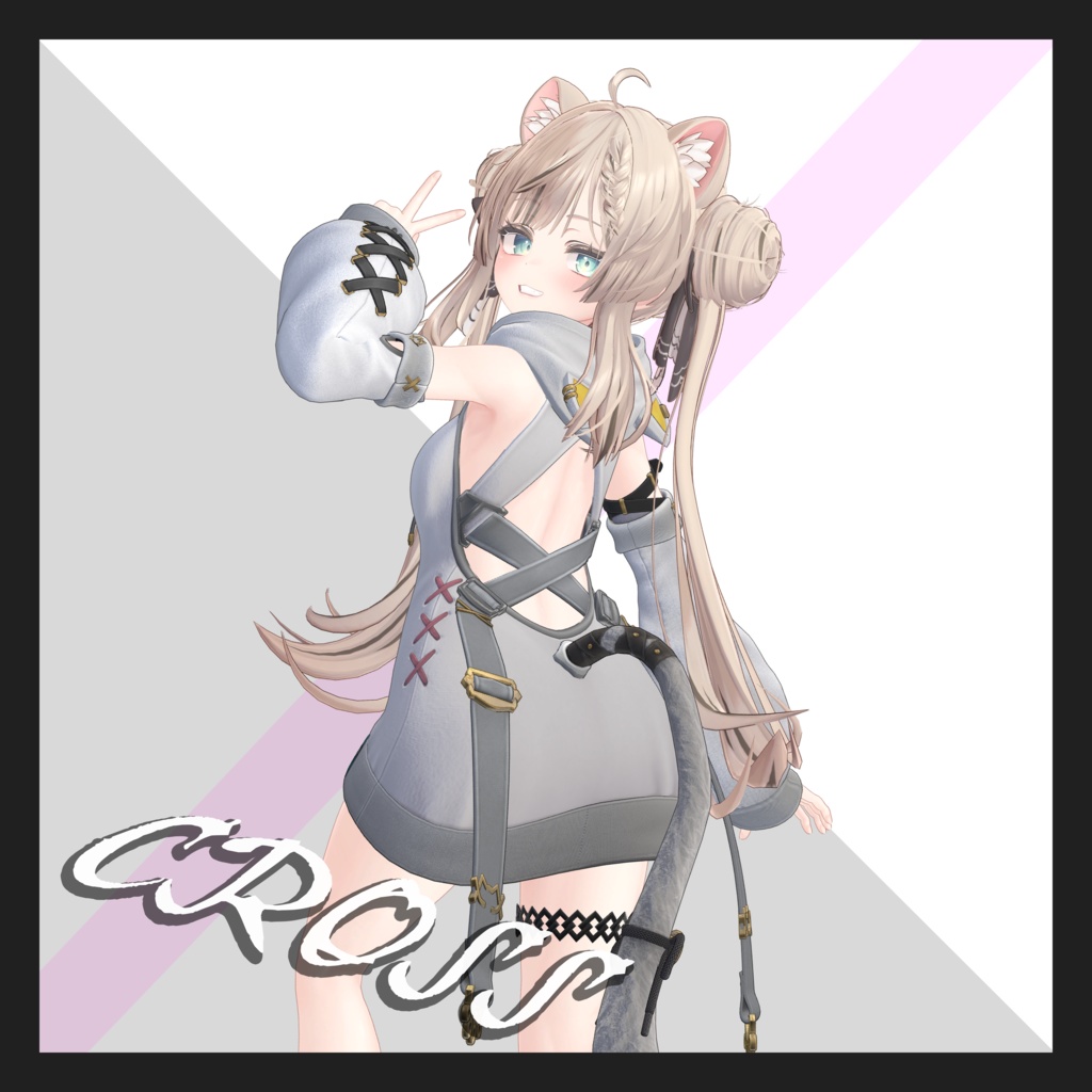 【7アバター対応】- CROSS - CAT HOODIE