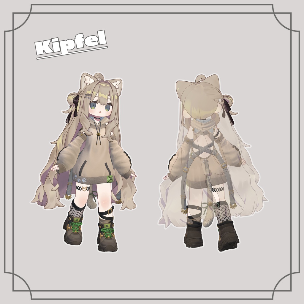 【7アバター対応】- CROSS - CAT HOODIE