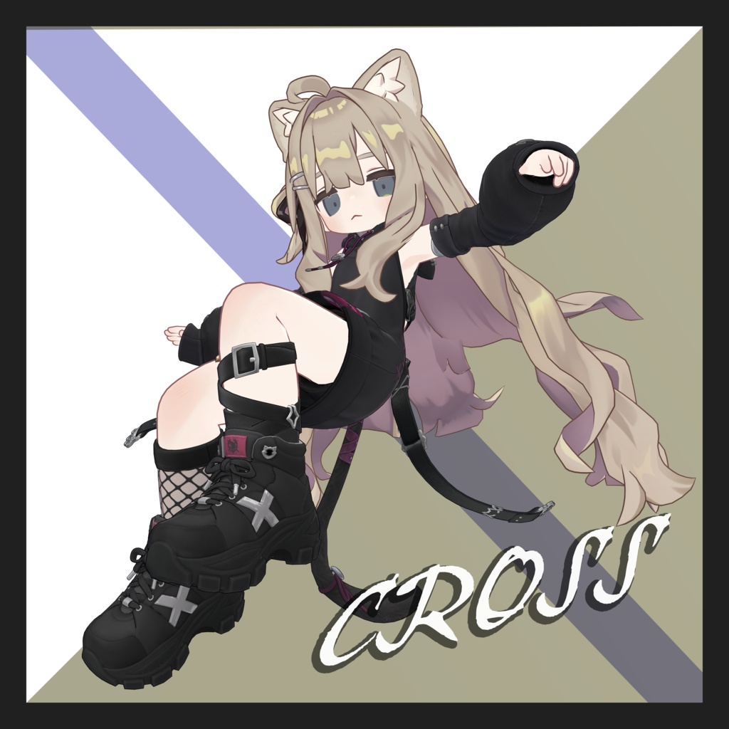【7アバター対応】- CROSS - CAT HOODIE