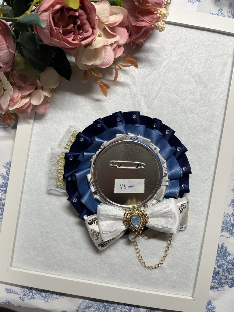 痛ロゼット ネイビー×シルバー