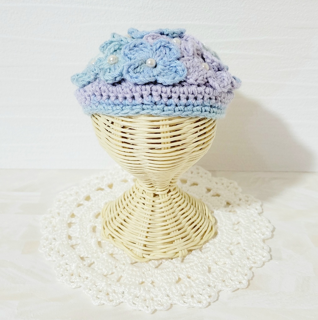【新色追加!】紫陽花💠ベレー帽