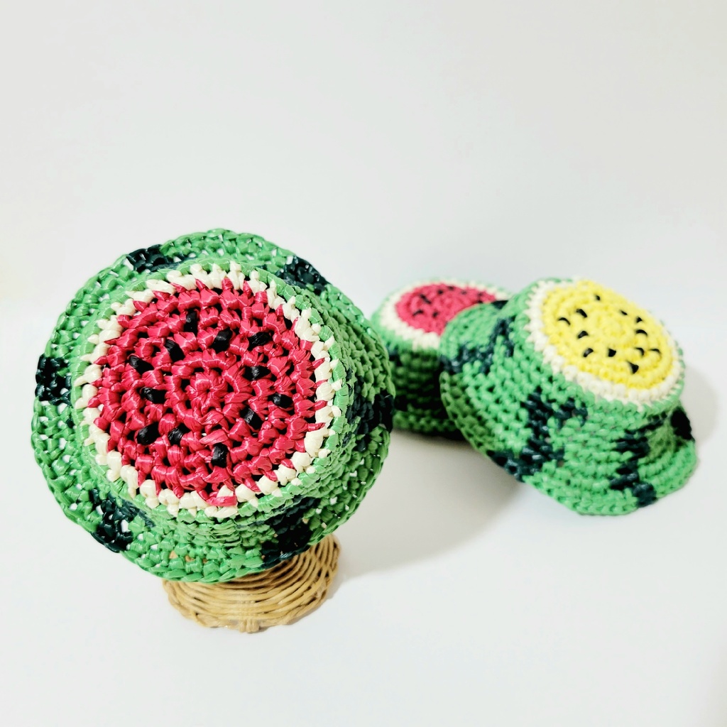 スイカ🍉麦わら帽子