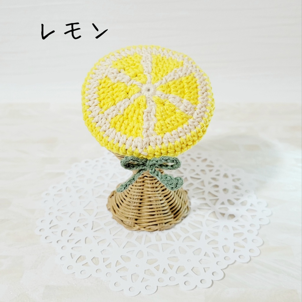 【小さめ】レモン🍋&オレンジ🍊ベレー帽