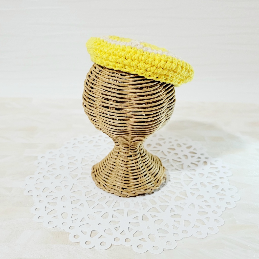 【小さめ】レモン🍋&オレンジ🍊ベレー帽