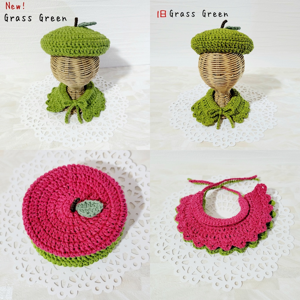 りんご🍎🍏帽子とケープのセット