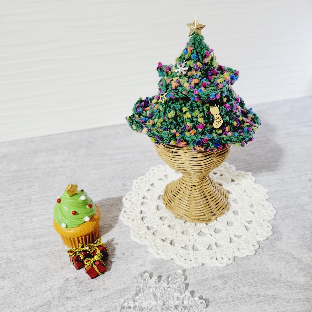 オーナメント付き☆クリスマスツリー🎄帽子