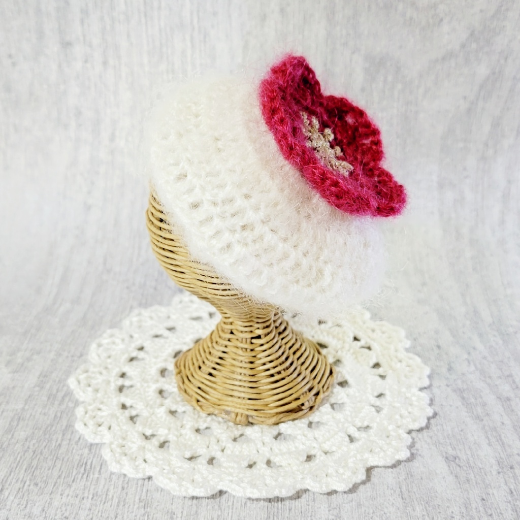 梅・桃・桜が咲いた🌸ベレー帽