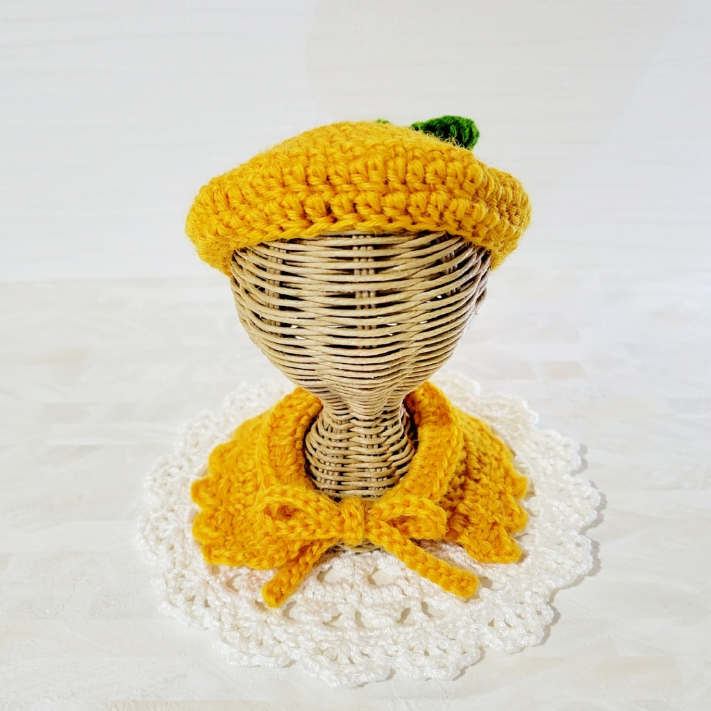 みかん&ゆず ベレー帽とケープのセット