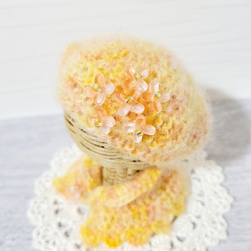 金木犀のベレー帽&ケープ