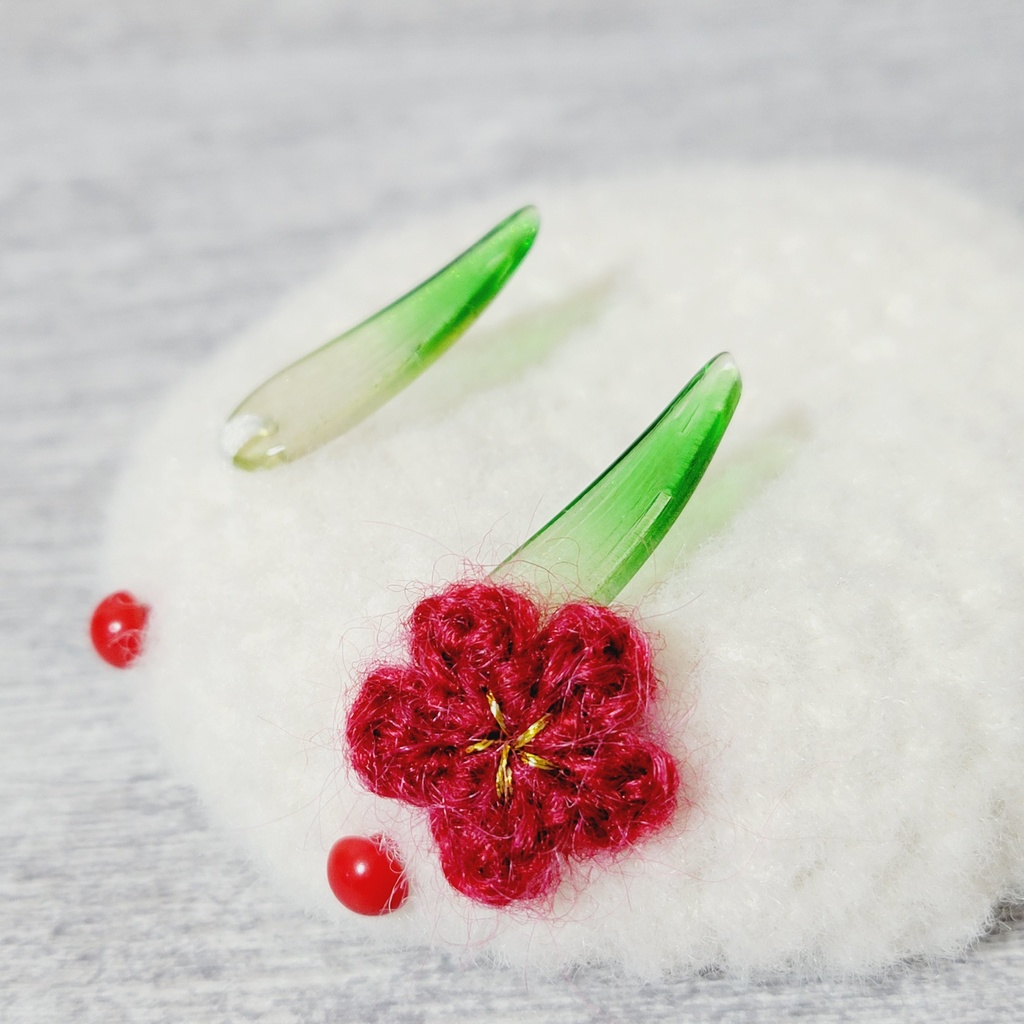 雪うさぎベレー帽