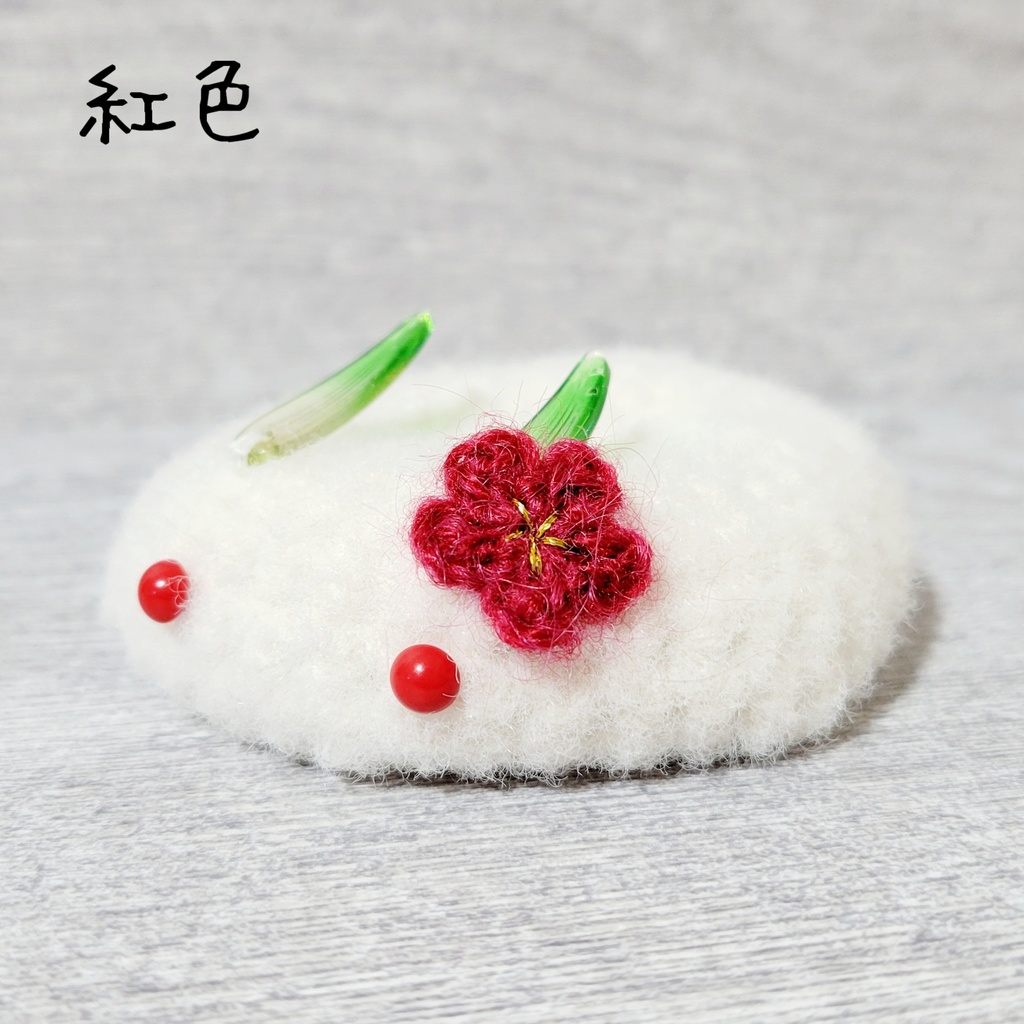 雪うさぎベレー帽