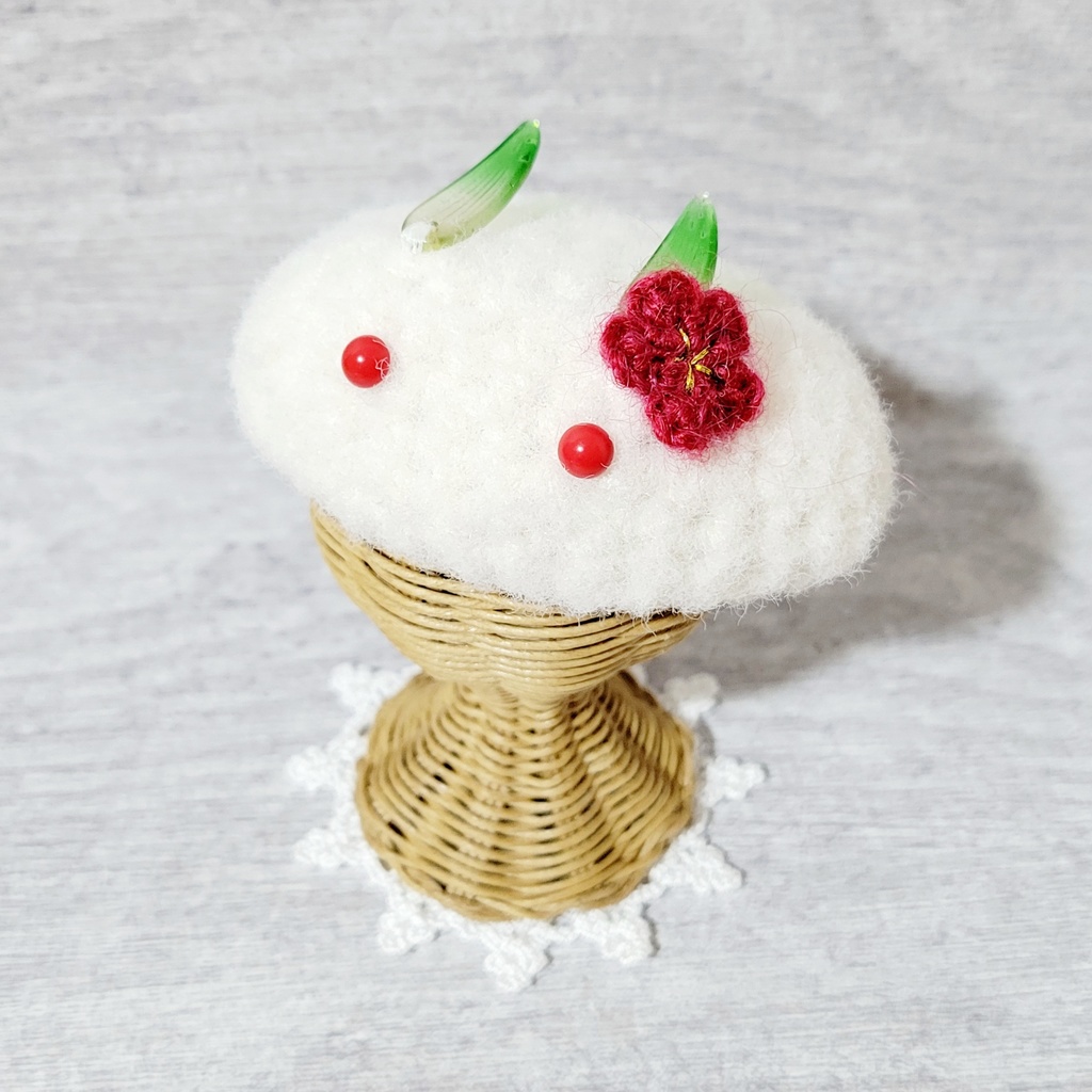 雪うさぎベレー帽