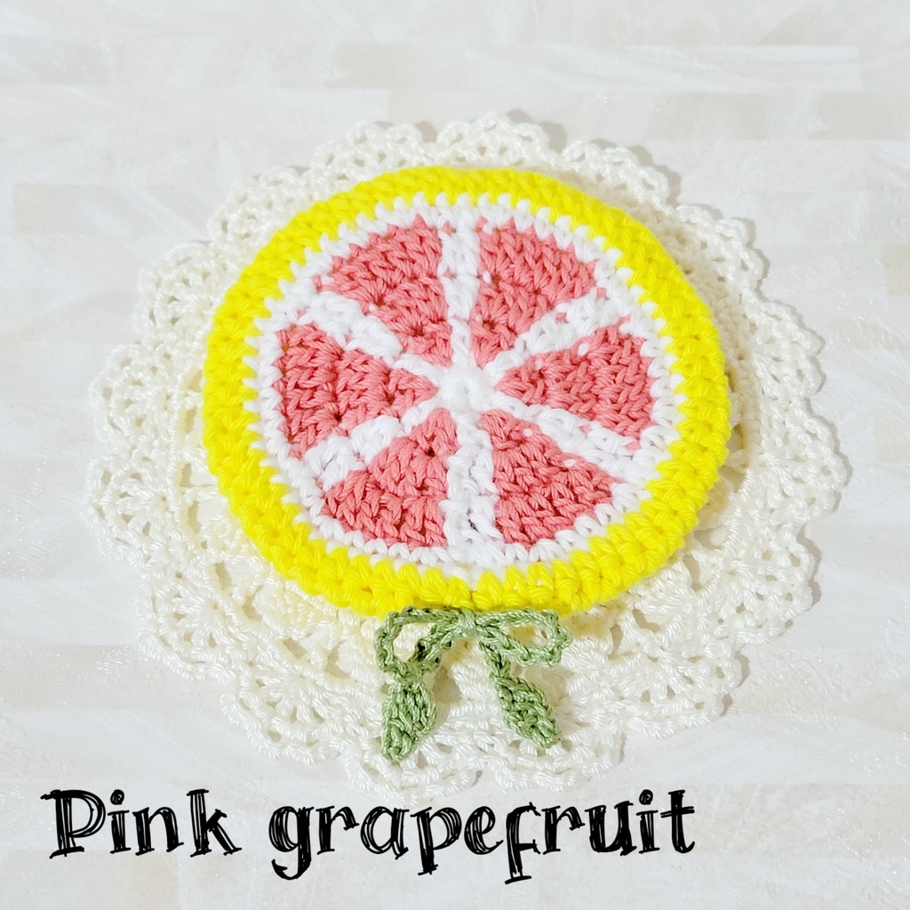 【大きめ】レモン🍋&オレンジ🍊&ピンクグレープフルーツのベレー帽