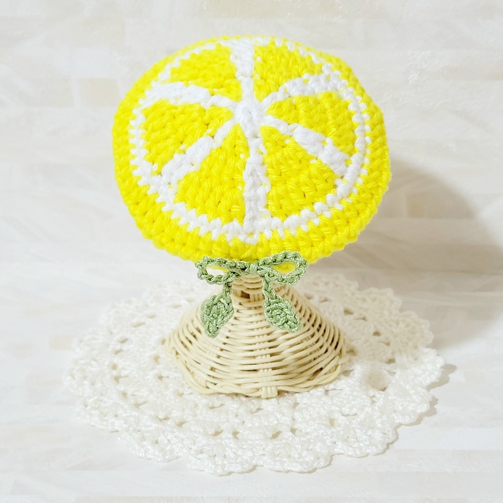 【大きめ】レモン🍋&オレンジ🍊&ピンクグレープフルーツのベレー帽