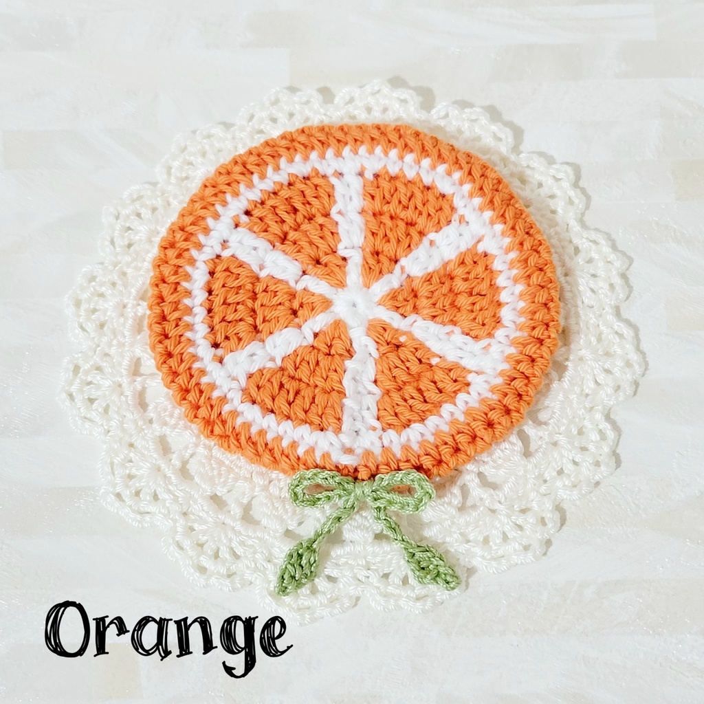 【大きめ】レモン🍋&オレンジ🍊&ピンクグレープフルーツのベレー帽