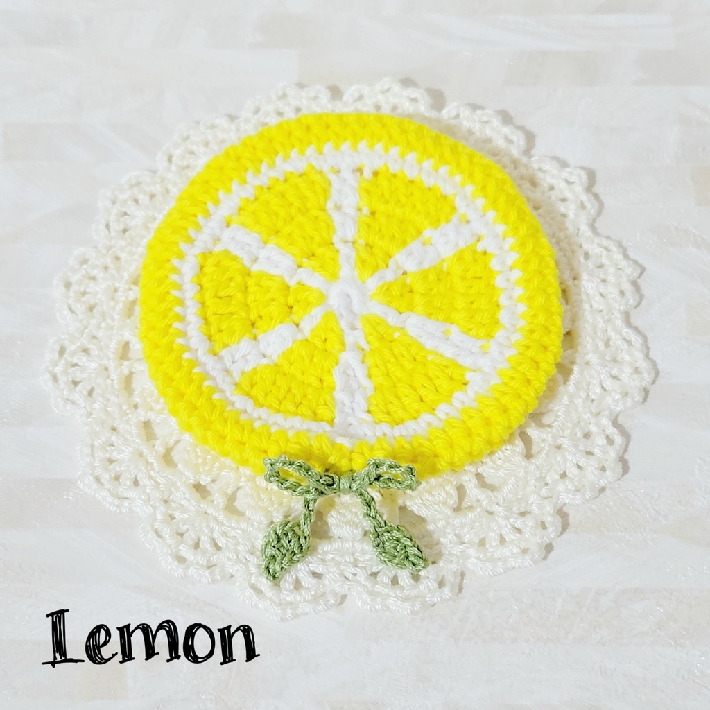 【大きめ】レモン🍋&オレンジ🍊&ピンクグレープフルーツのベレー帽