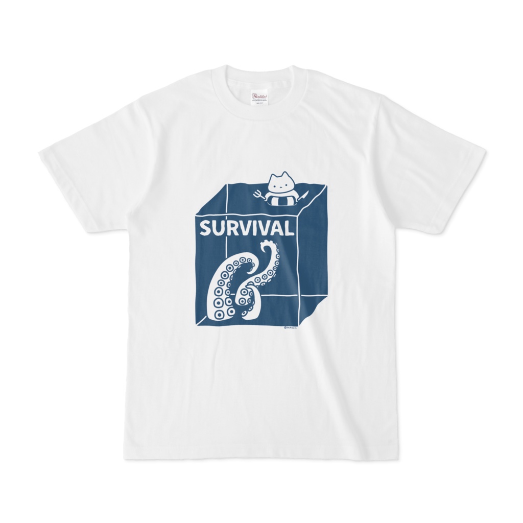 SURVIVALねこTシャツ(白)