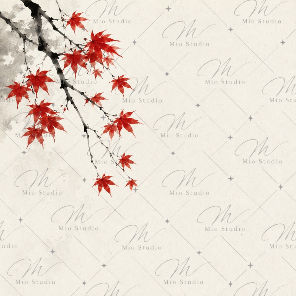 JAPANESE MAPLE|和風背景素材・デジタルペーパー12枚|紅葉・水彩・和紙
