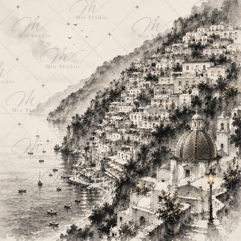 ヨーロッパの街を、墨で描く。|European Cities in Ink 12点セット