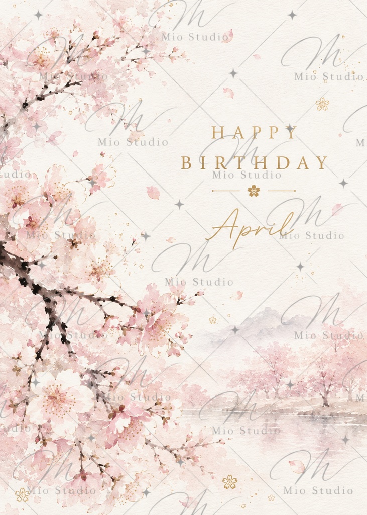 「12か月のバースデーカード|季節の水彩画 Birthday Card 12枚セット」
