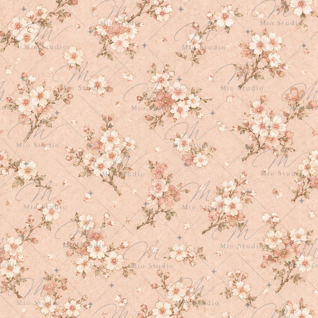 JAPANESE COTTAGE FLORAL|和の小花柄 デジタルペーパー 12枚セット